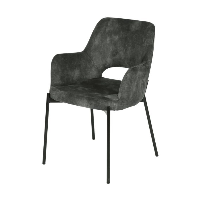 Silla Europa Minimalista | Terciopelo Gris | Estructura Herreria - Imagen 2