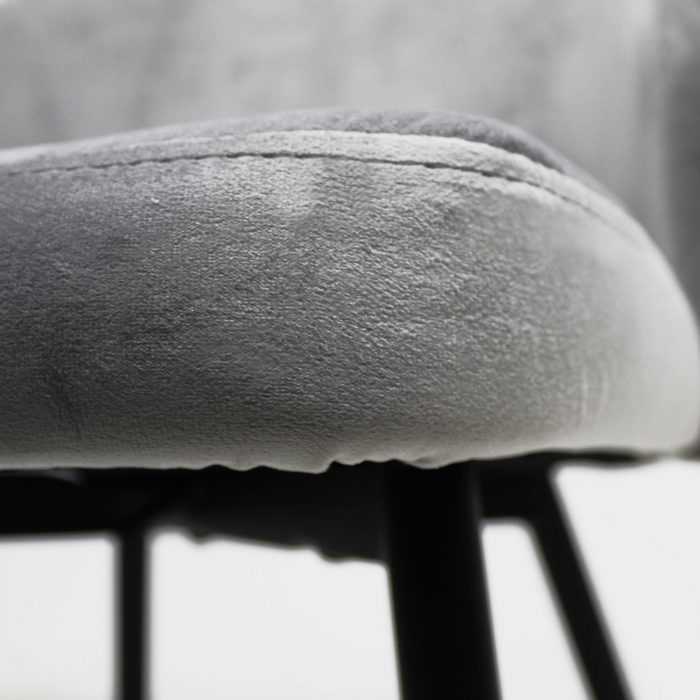 Silla Valencia Minimalista | Terciopelo Gris | Estructura Herreria - Imagen 3