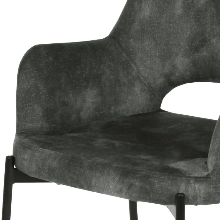 Silla Europa Minimalista | Terciopelo Gris | Estructura Herreria - Imagen 3