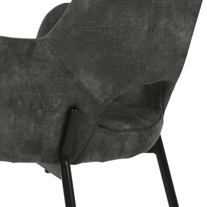 Silla Europa Minimalista | Terciopelo Gris | Estructura Herreria - Imagen 4