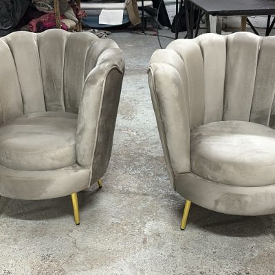 Sillón Individual Sirena | Terciopelo Elegante | Patas Doradas