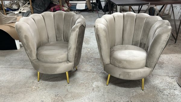 Sillón Individual Sirena | Terciopelo Elegante | Patas Doradas